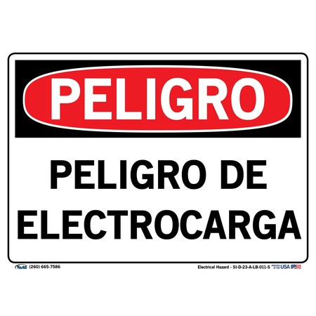 Vestil Vinyl Label Sign, 7-1/2" Height, 10-1/2" Width, Vinyl Label, Rectangle, Spanish SI-D-23-A-LB-011-S